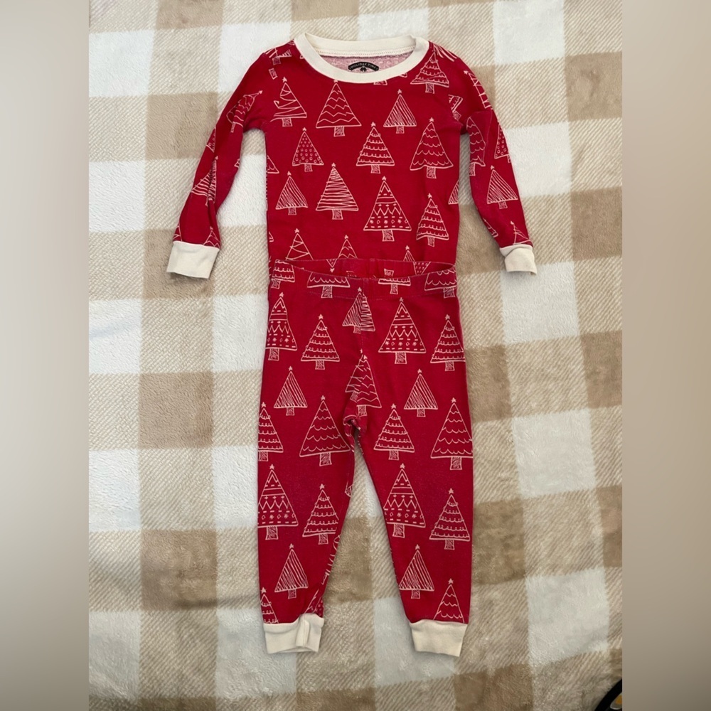 Holiday Time Red Christmas Tree Pajama Set